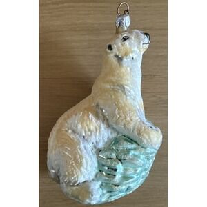 Slavic Treasures Polar‎ Bear On Iceberg Slavic Treasures Glass Ornament 2001